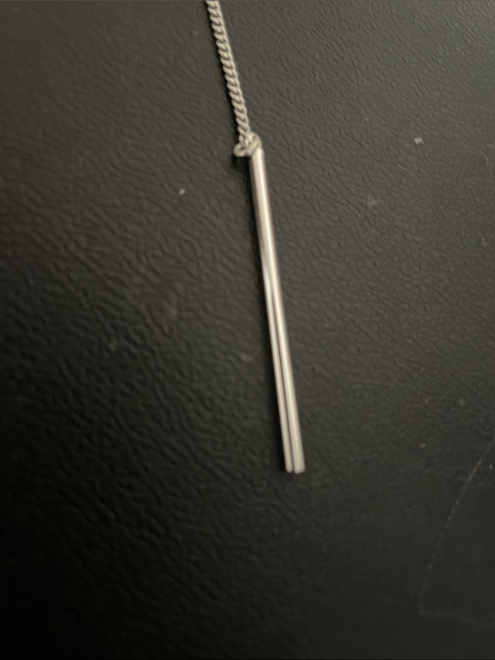 Jenny Bird Silver Colour Necklace with Circular Black Bar Pendant - Picture 3 of 5